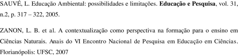 A contextualização como perspectiva na formação para o ensino em Ciências