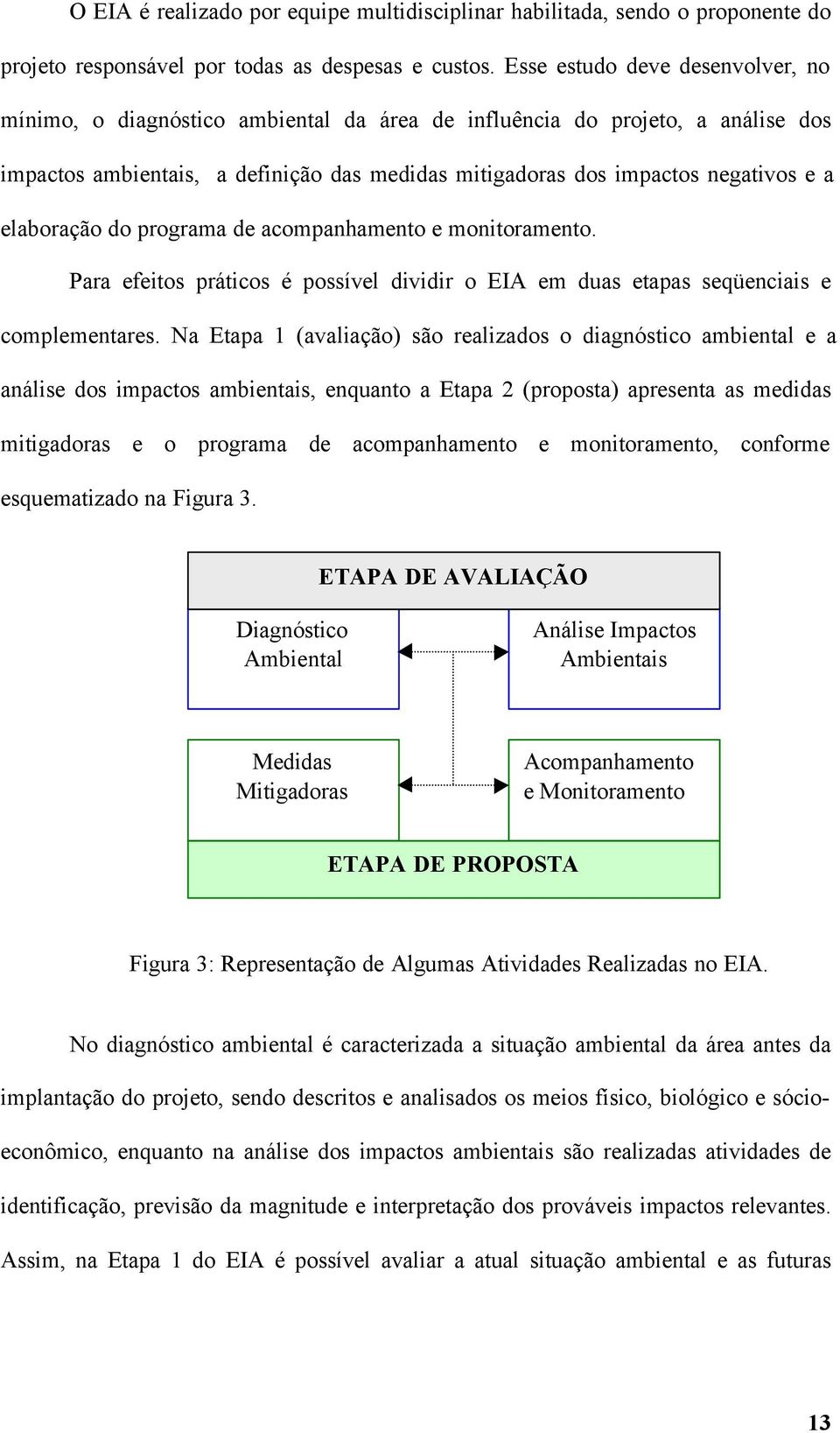 elaboração do programa de acompanhamento e monitoramento. Para efeitos práticos é possível dividir o EIA em duas etapas seqüenciais e complementares.