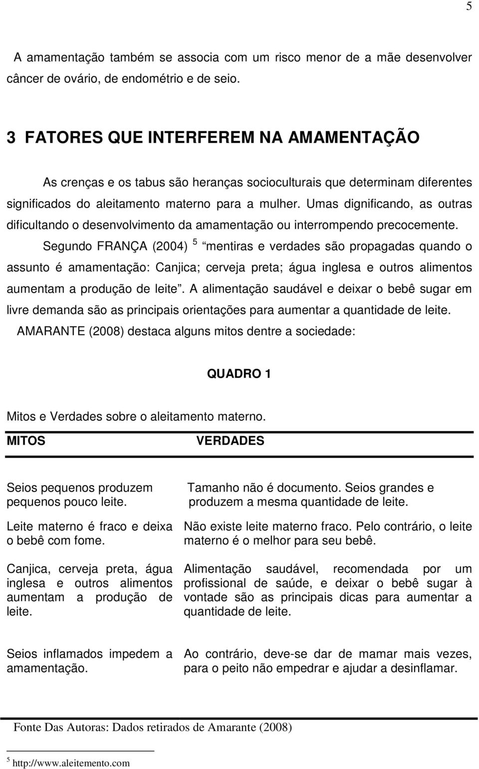 Umas dignificando, as outras dificultando o desenvolvimento da amamentação ou interrompendo precocemente.