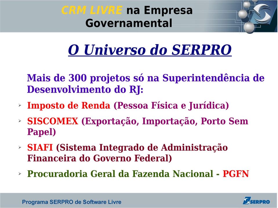 (Exportação, Importação, Porto Sem Papel) SIAFI (Sistema Integrado de