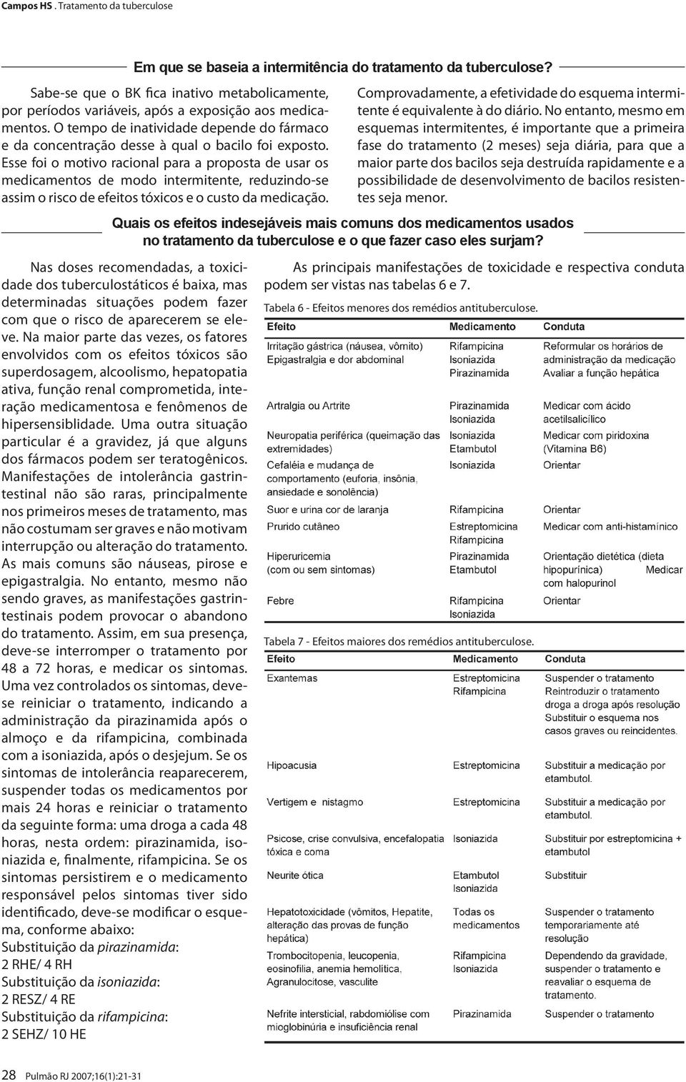 Esse foi o motivo racional para a proposta de usar os medicamentos de modo intermitente, reduzindo-se assim o risco de efeitos tóxicos e o custo da medicação.