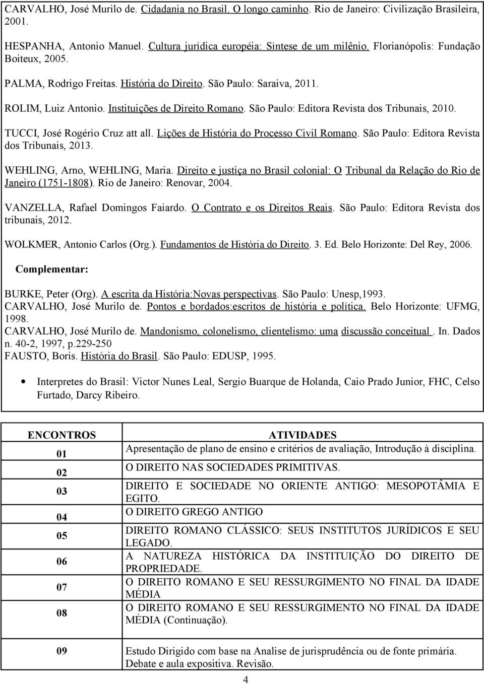 São Paulo: Editora Revista dos Tribunais, 2010. TUCCI, José Rogério Cruz att all. Lições de História do Processo Civil Romano. São Paulo: Editora Revista dos Tribunais, 2013.