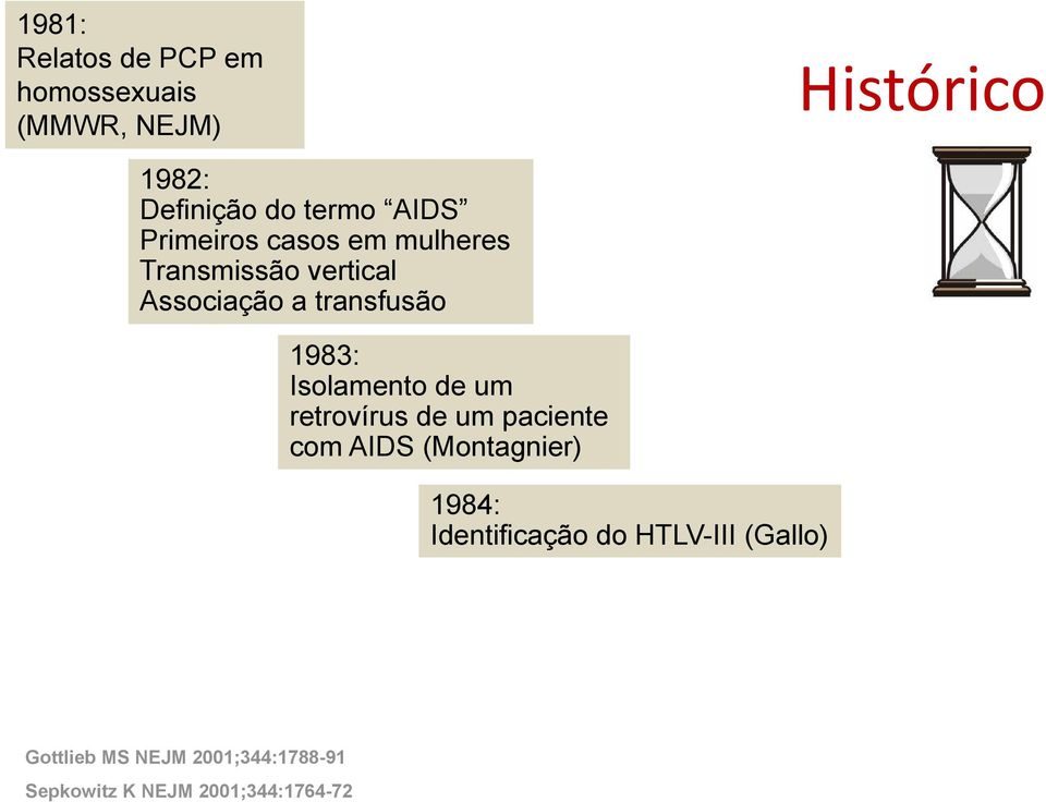 Isolamento de um retrovírus de um paciente com AIDS (Montagnier) 1984: Identificação