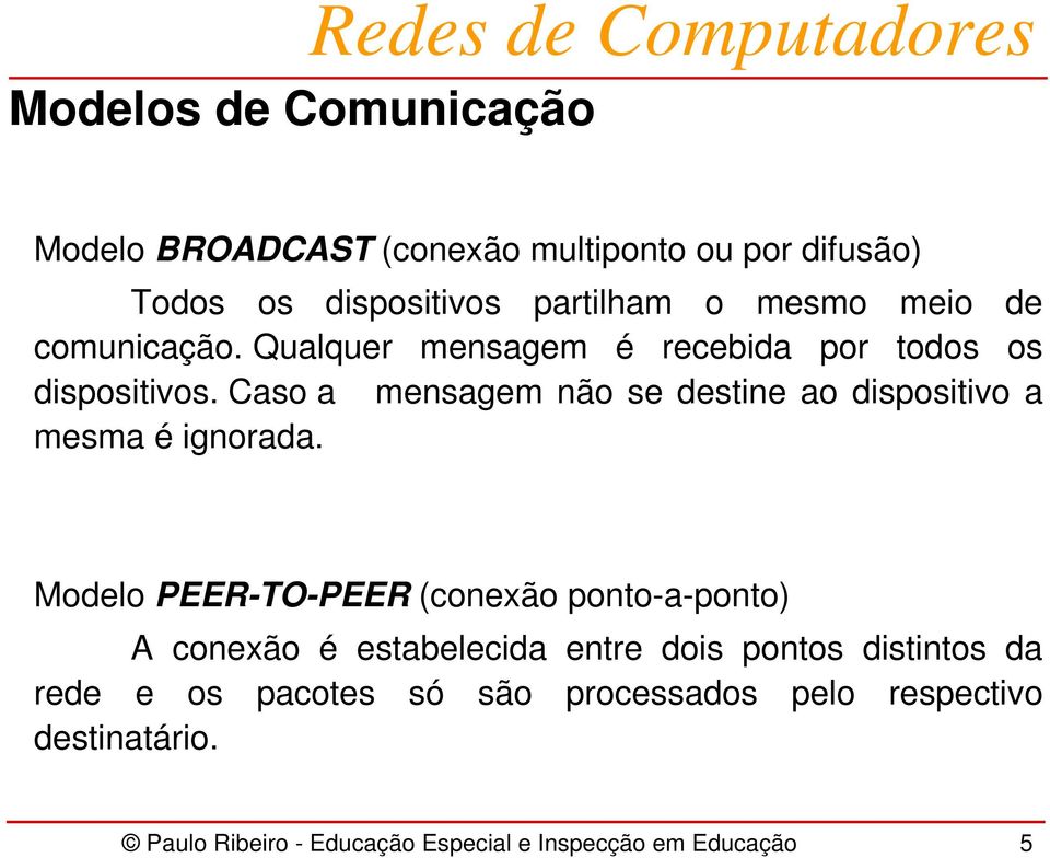 Caso a mensagem não se destine ao dispositivo a mesma é ignorada.