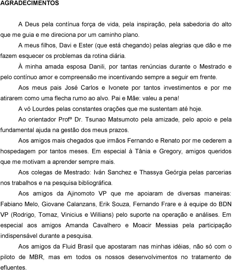 À minha amada esposa Danili, por tantas renúncias durante o Mestrado e pelo contínuo amor e compreensão me incentivando sempre a seguir em frente.