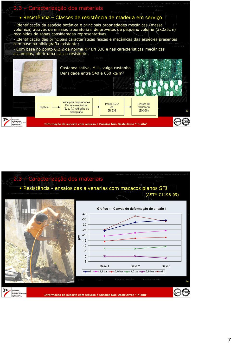 base na bibliografia existente; - Com base no ponto 6.2.2 da norma NP EN 338 e nas características mecânicas assumidas, aferir uma classe resistente. Castanea sativa, Mill.