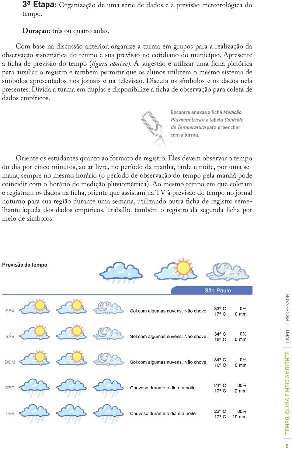 Apresente a ficha de previsão do tempo (figura abaixo).