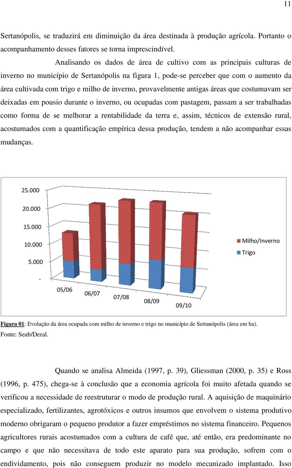 inverno, provavelmente antigas áreas que costumavam ser deixadas em pousio durante o inverno, ou ocupadas com pastagem, passam a ser trabalhadas como forma de se melhorar a rentabilidade da terra e,