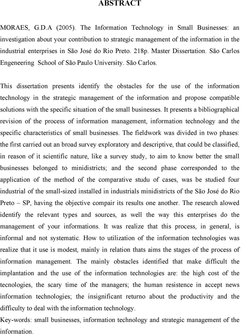 Master Dissertation. São Carlos 