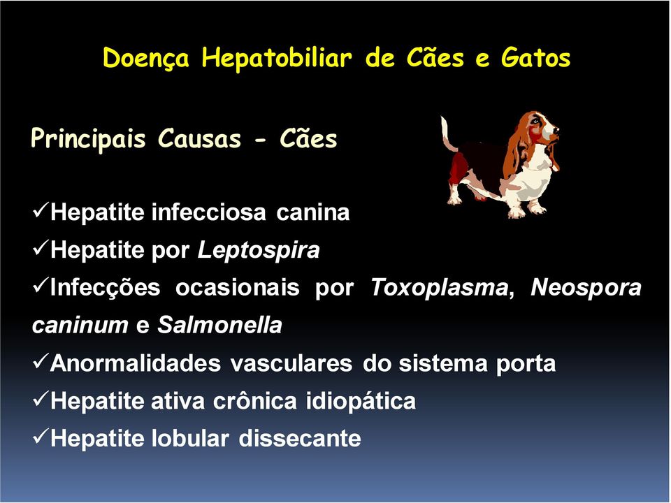 Toxoplasma, Neospora caninum e Salmonella Anormalidades vasculares do
