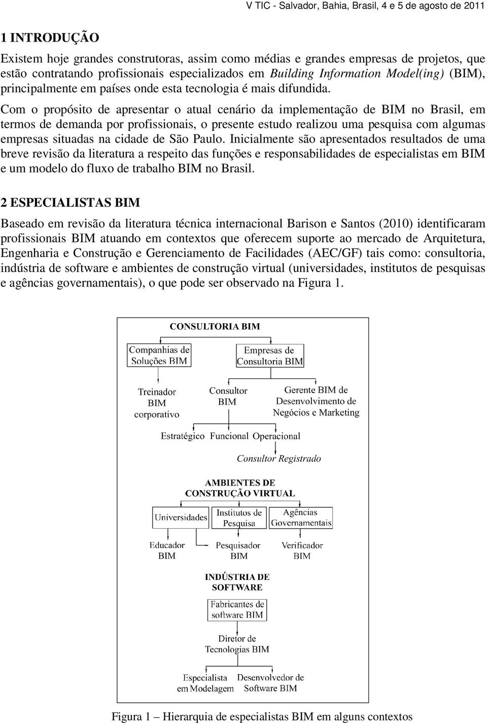 Com o propósito de apresentar o atual cenário da implementação de BIM no Brasil, em termos de demanda por profissionais, o presente estudo realizou uma pesquisa com algumas empresas situadas na