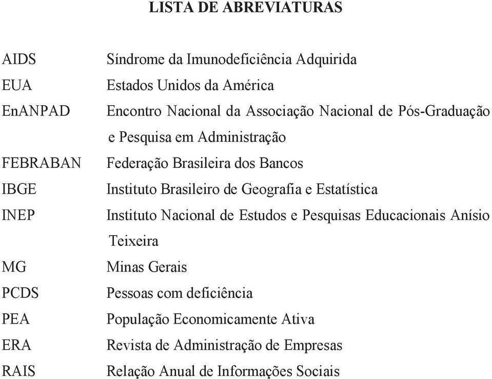 Bancos Instituto Brasileiro de Geografia e Estatística Instituto Nacional de Estudos e Pesquisas Educacionais Anísio Teixeira