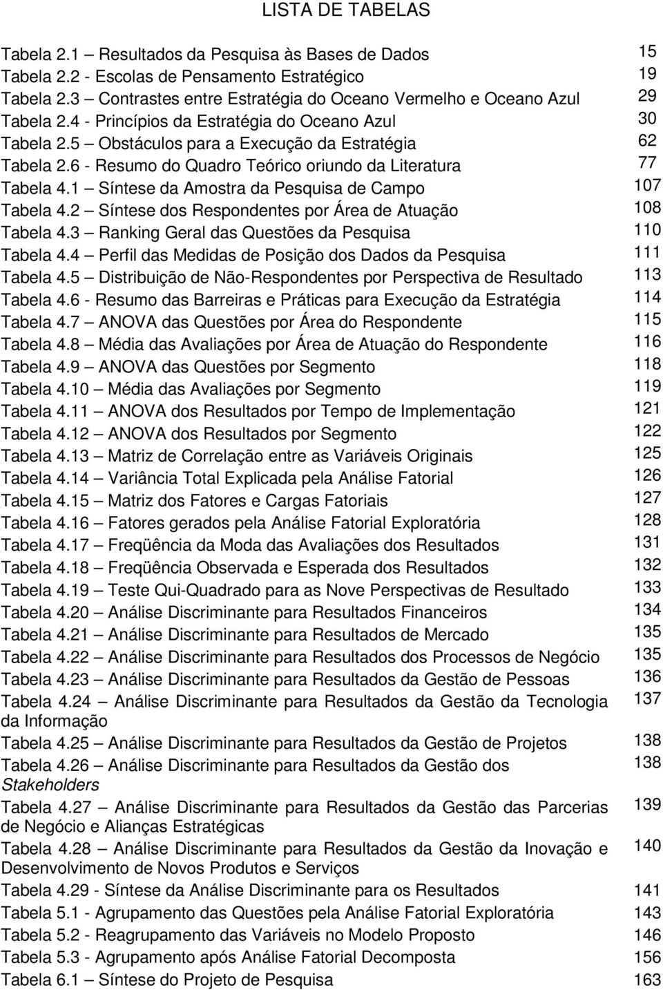 6 - Resumo do Quadro Teórico oriundo da Literatura 77 Tabela 4.1 Síntese da Amostra da Pesquisa de Campo 107 Tabela 4.2 Síntese dos Respondentes por Área de Atuação 108 Tabela 4.