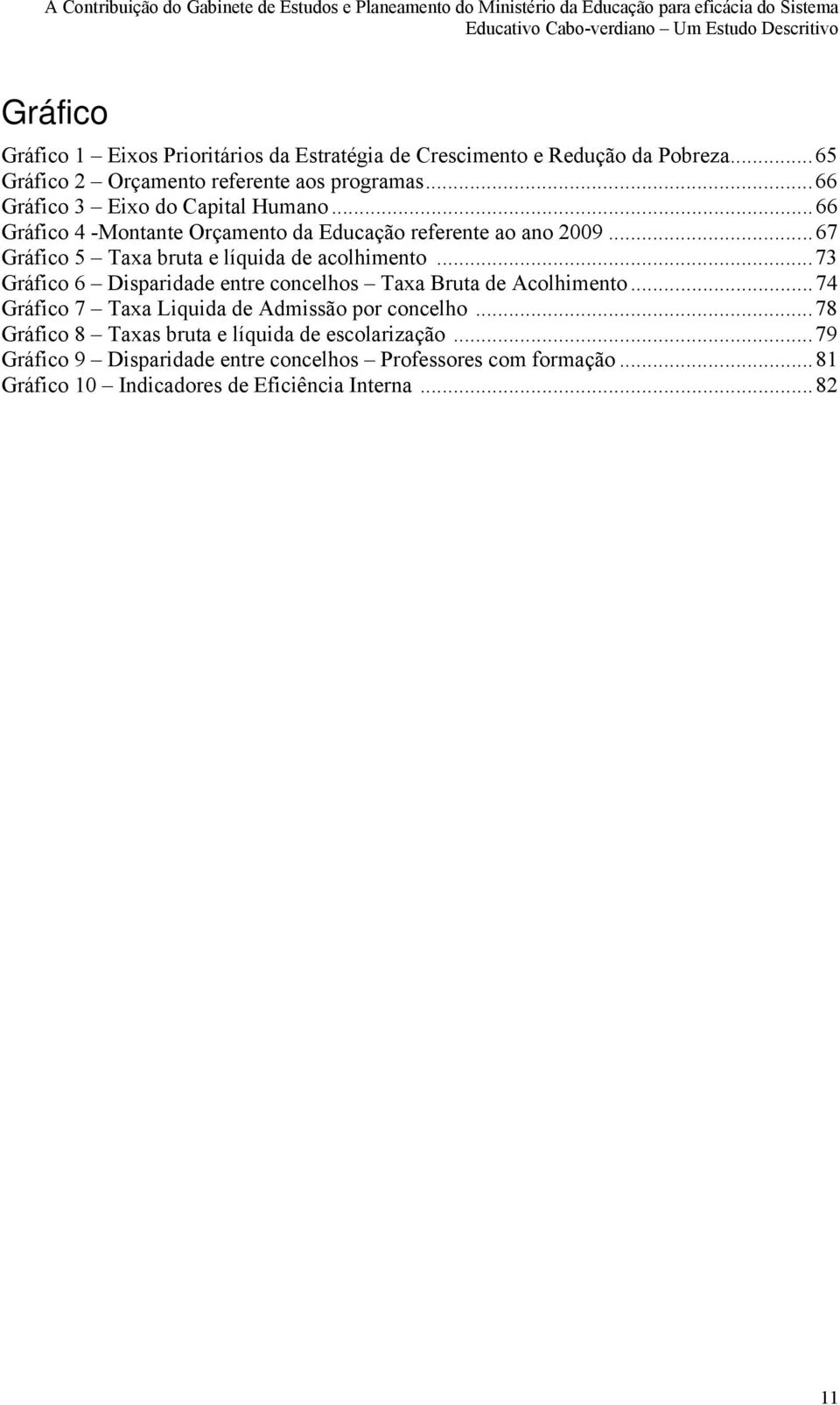 ..67 Gráfico 5 Taxa bruta e líquida de acolhimento...73 Gráfico 6 Disparidade entre concelhos Taxa Bruta de Acolhimento.