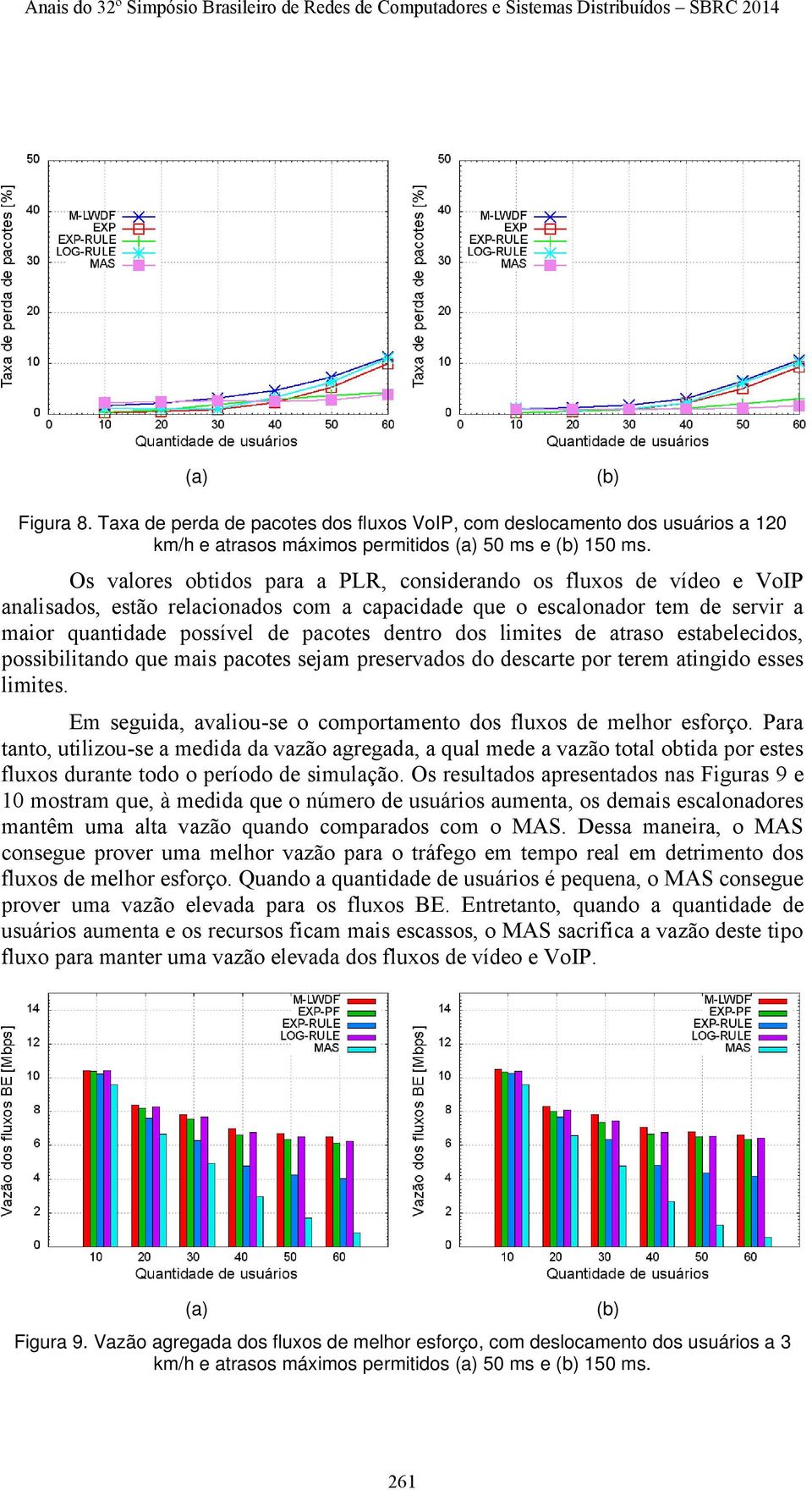 limites de atraso estabelecidos, possibilitando que mais pacotes sejam preservados do descarte por terem atingido esses limites. Em seguida, avaliou-se o comportamento dos fluxos de melhor esforço.