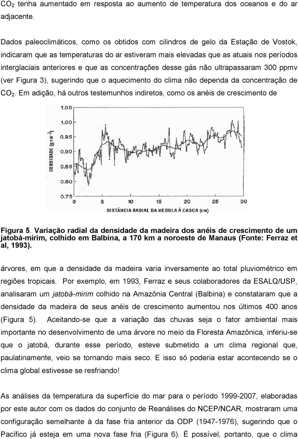 que as concentrações desse gás não ultrapassaram 300 ppmv (ver Figura 3), sugerindo que o aquecimento do clima não dependa da concentração de CO 2.