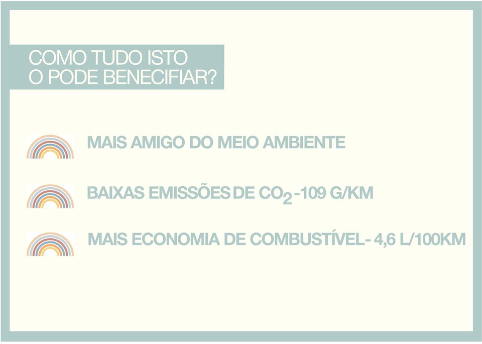 BAIXAS EMISSÕESDE CO 2-109 G/KM