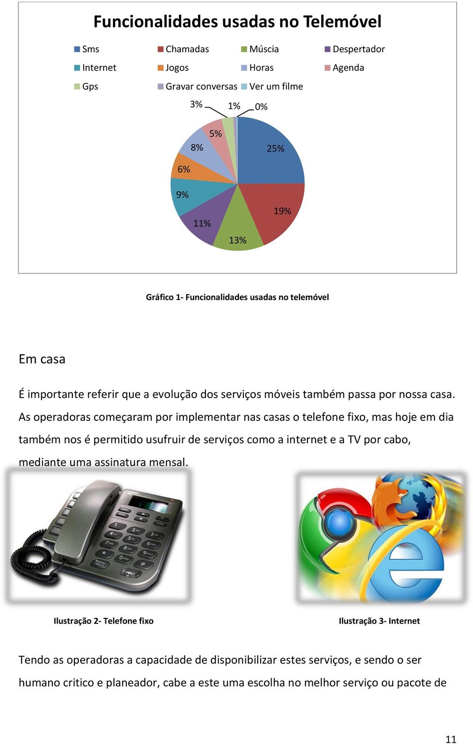 As operadoras começaram por implementar nas casas o telefone fixo, mas hoje em dia também nos é permitido usufruir de serviços como a internet e a TV por cabo, mediante uma