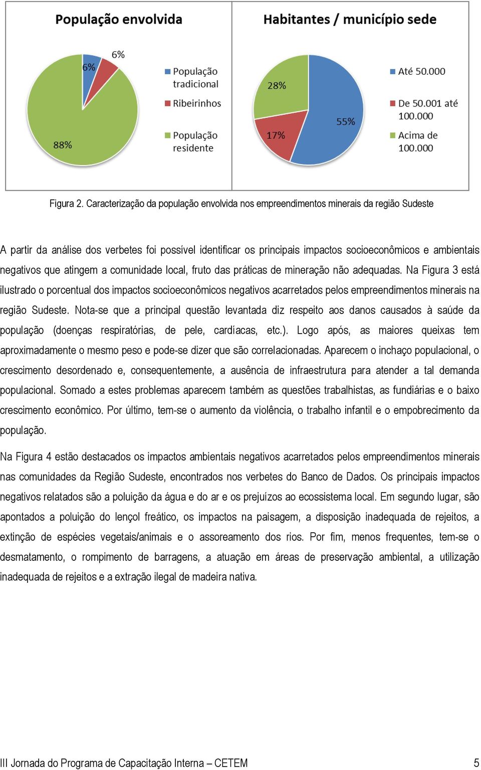 negativos que atingem a comunidade local, fruto das práticas de mineração não adequadas.