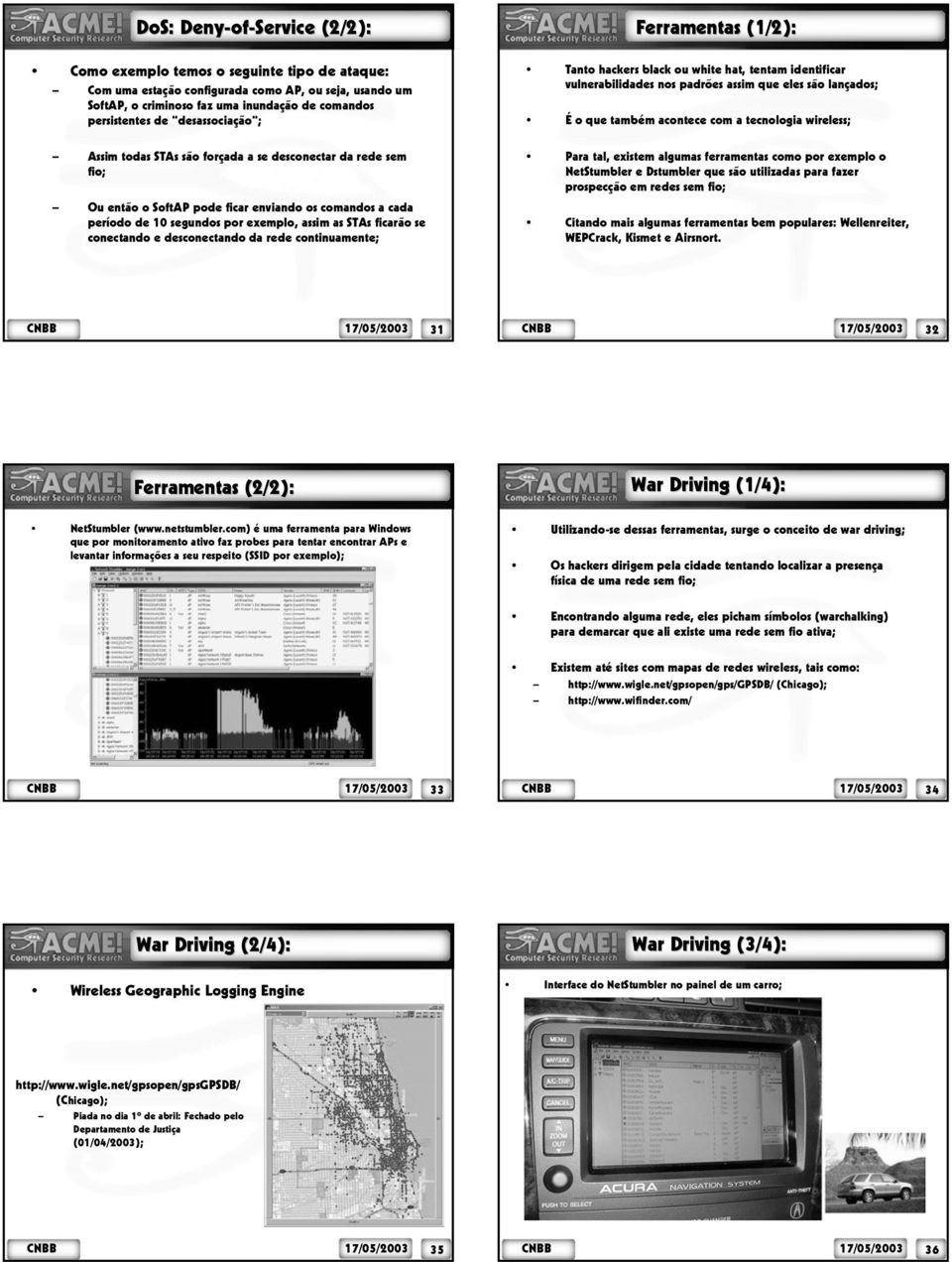 conectando e desconectando da rede continuamente; Ferramentas (1/2): Tanto hackers black ou white hat, tentam identificar vulnerabilidades nos padrões assim que eles são lançados; É o que também