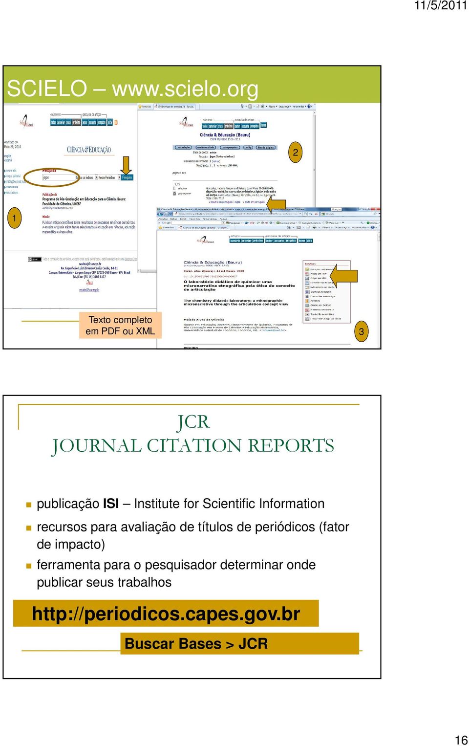 Institute for Scientific Information recursos para avaliação de títulos de