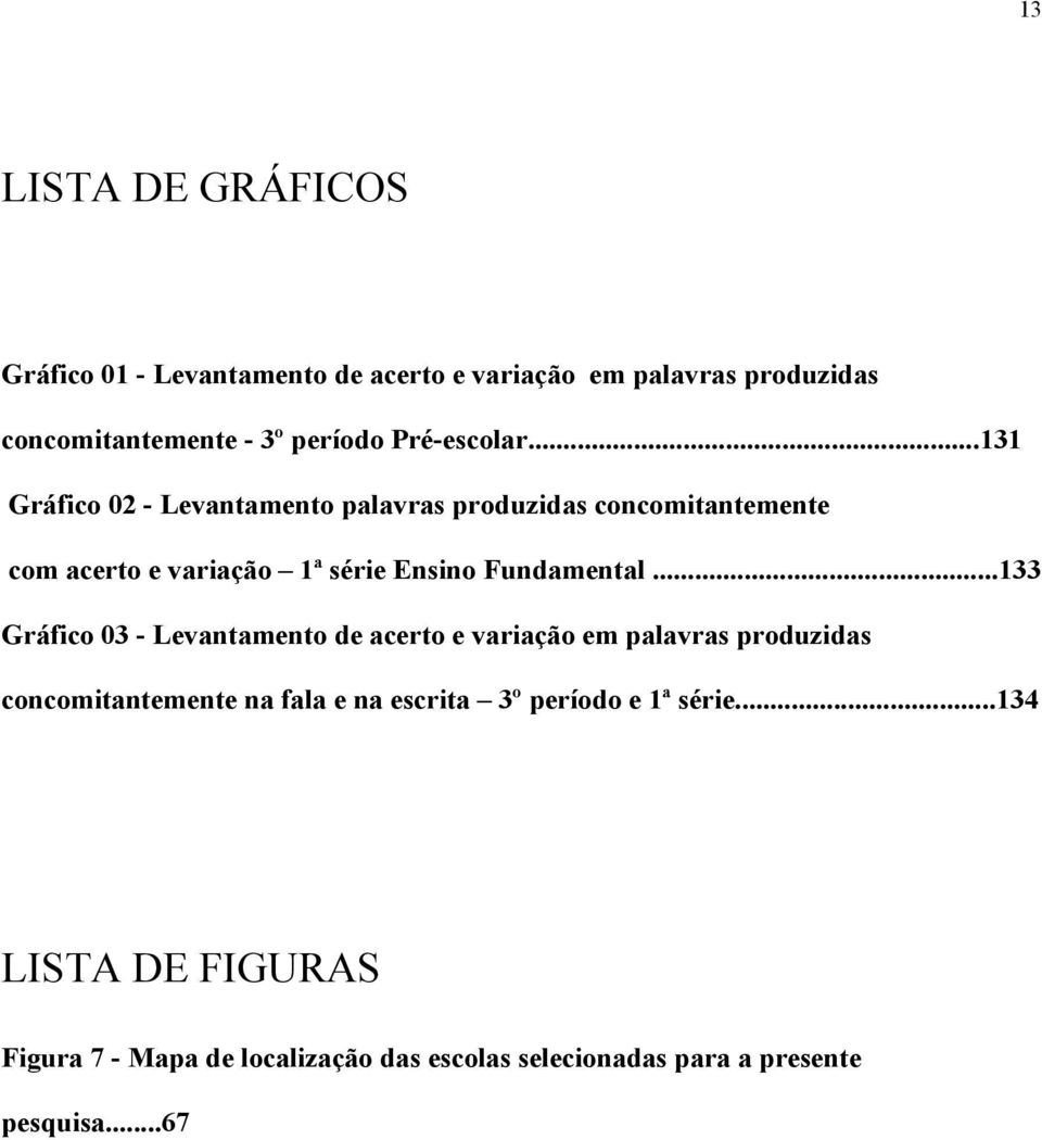 ..131 Gráfico 02 - Levantamento palavras produzidas concomitantemente com acerto e variação 1ª série Ensino Fundamental.