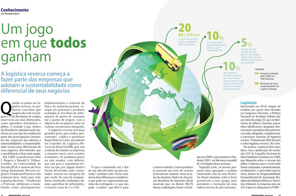 diferencial de seus negócios 10% dos produtos vendidos, tanto os que nunca foram usados como os que estão no final da sua vida útil, retornam para as empresas Legenda Pesquisa realizada pelo CLRB com