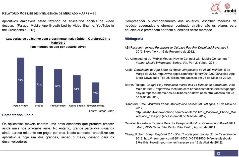 adequados e oferecer conteúdo atrativo são os pilares para aqueles que pretendem ser bem sucedidos neste mercado. Bibliografia ABI Research.