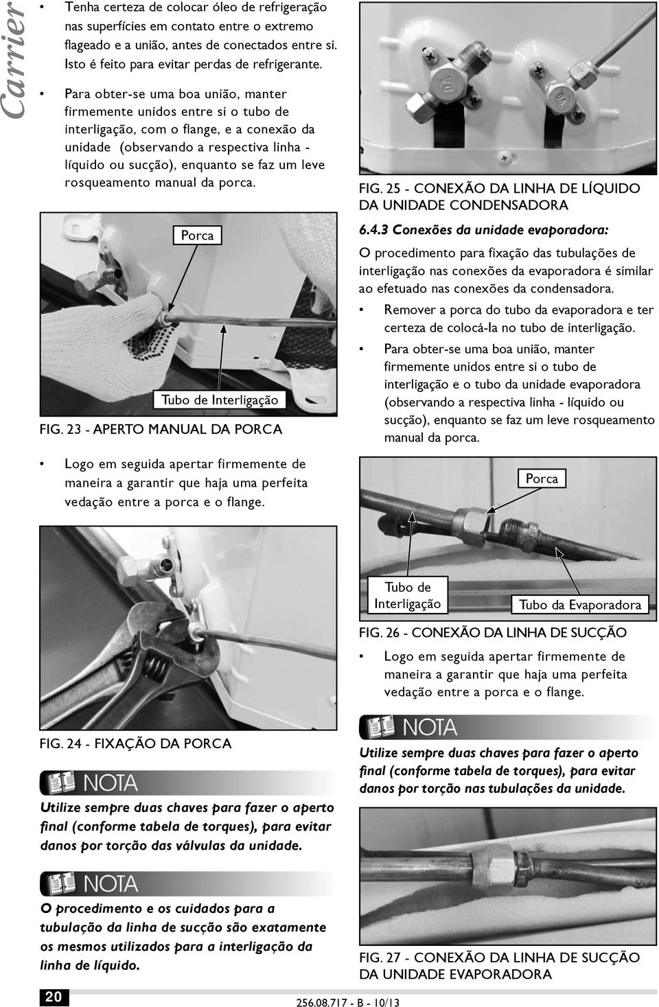 leve rosqueamento manual da porca. Porca Tubo de Interligação FIG.