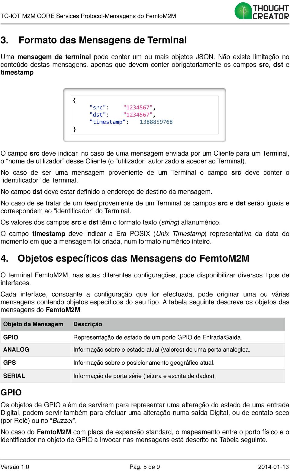 enviada por um Cliente para um Terminal, o nome de utilizador desse Cliente (o utilizador autorizado a aceder ao Terminal).