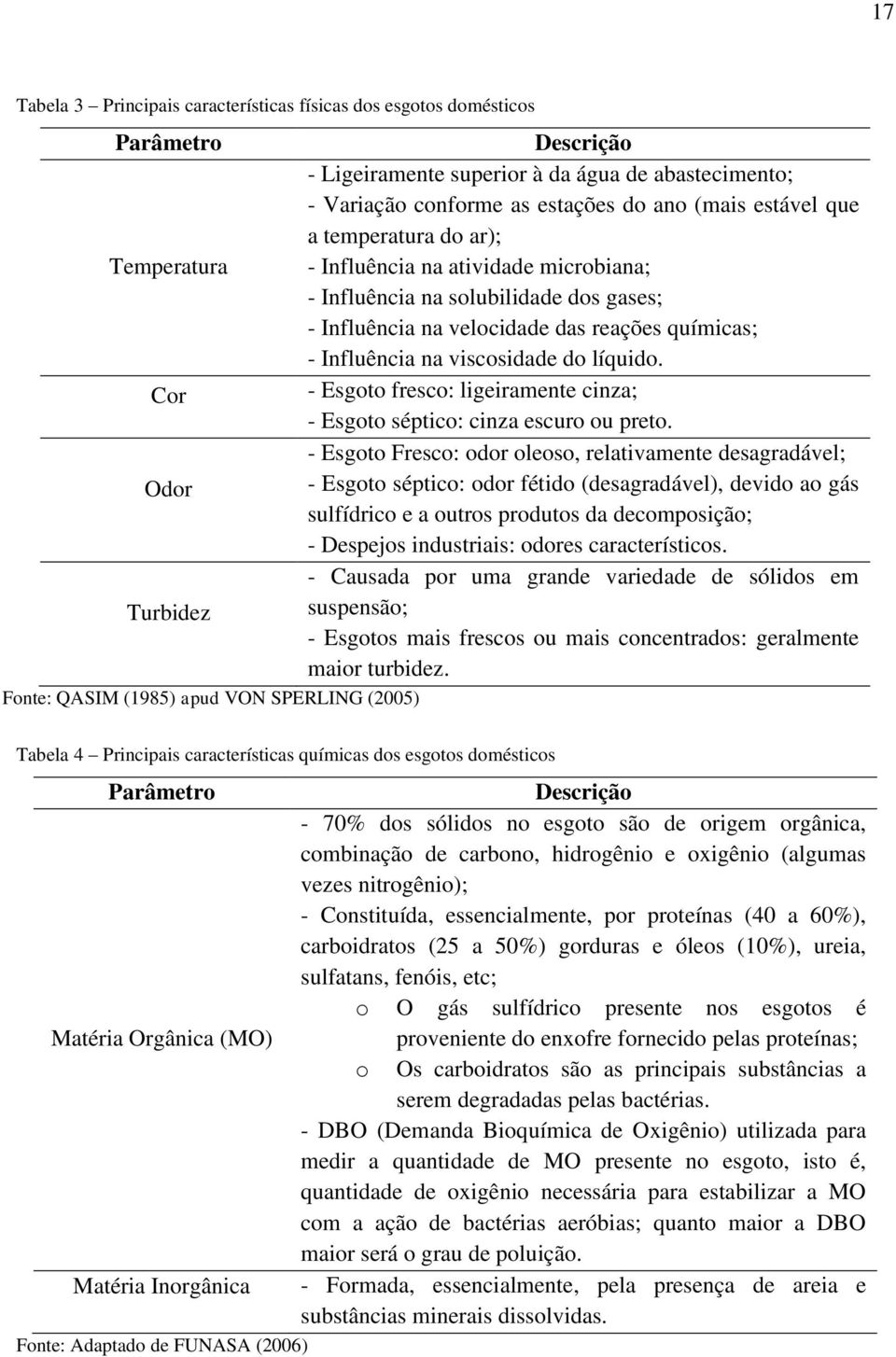 velocidade das reações químicas; - Influência na viscosidade do líquido. - Esgoto fresco: ligeiramente cinza; - Esgoto séptico: cinza escuro ou preto.