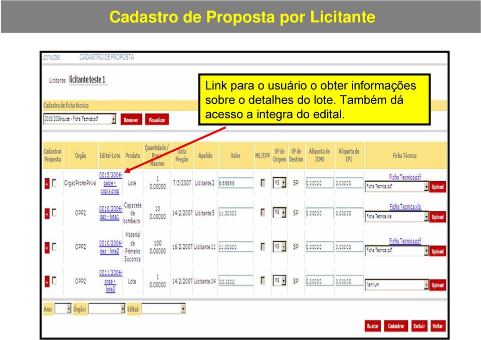 informações sobre o detalhes do