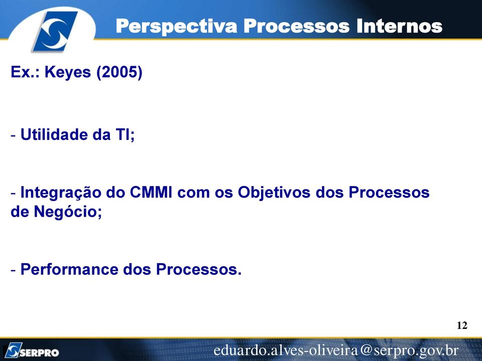 Integração do CMMI com os Objetivos dos