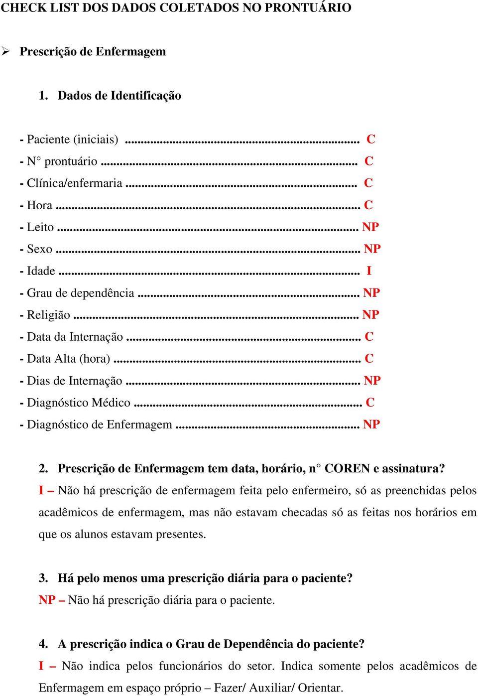 .. NP 2. Prescrição de Enfermagem tem data, horário, n COREN e assinatura?