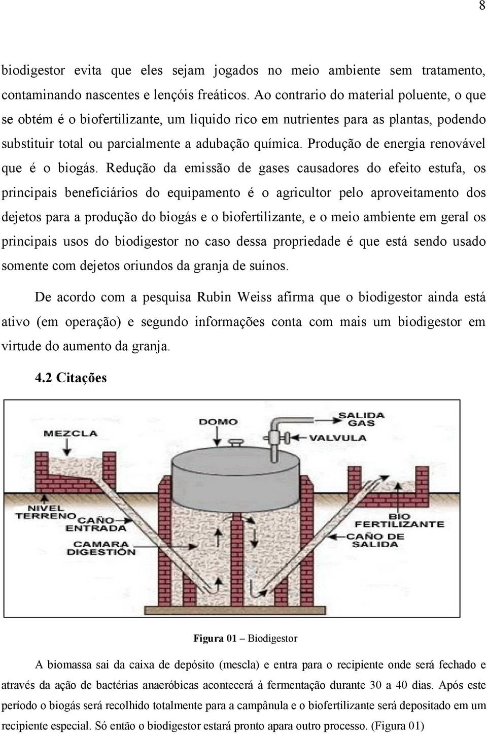 Produção de energia renovável que é o biogás.