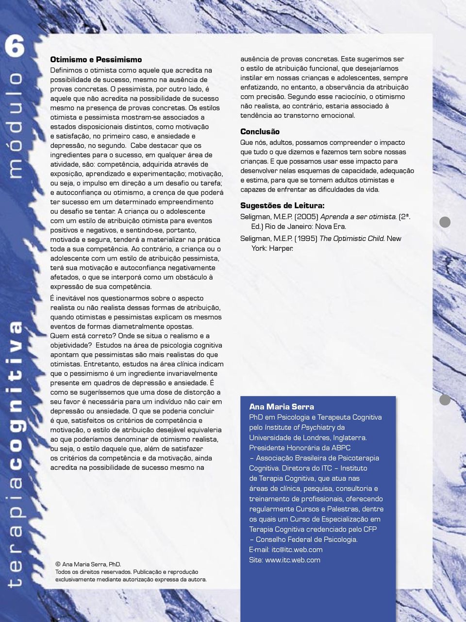 Os estilos otimista e pessimista mostram-se associados a estados disposicionais distintos, como motivação e satisfação, no primeiro caso, e ansiedade e depressão, no segundo.