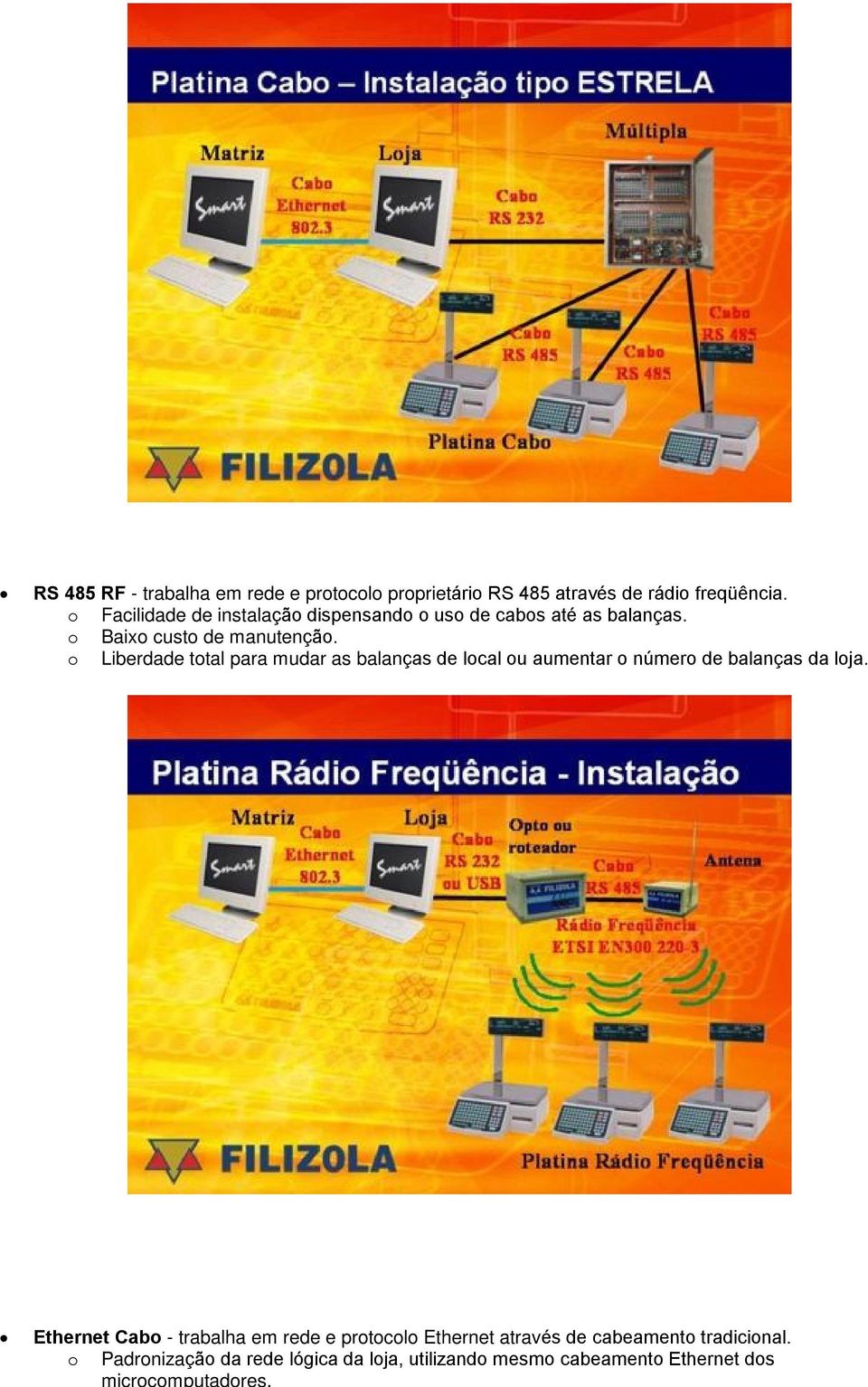 o Liberdade total para mudar as balanças de local ou aumentar o número de balanças da loja.