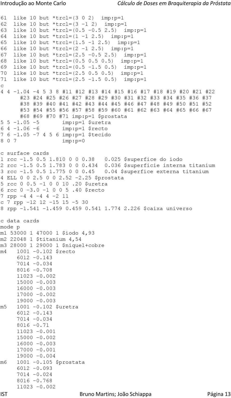 5 0.5 0.5) imp:p=1 71 like 10 but *trcl=(2.5-1.5 0.5) imp:p=1 c 4 4-1.