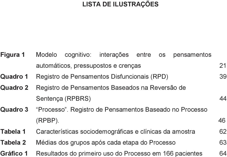 Quadro 3 Processo. Registro de Pensamentos Baseado no Processo (RPBP).