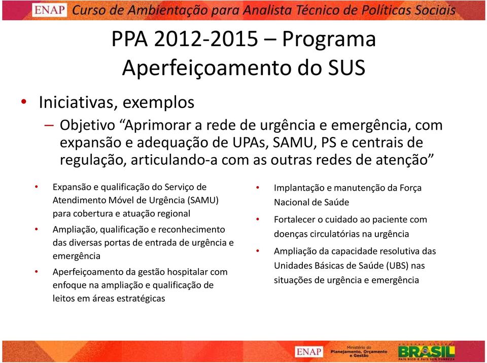 atuação regional Fortalecer o cuidado ao paciente com Ampliação, qualificação e reconhecimento doenças circulatórias na urgência das diversas portas de entrada de urgência e emergência Ampliação