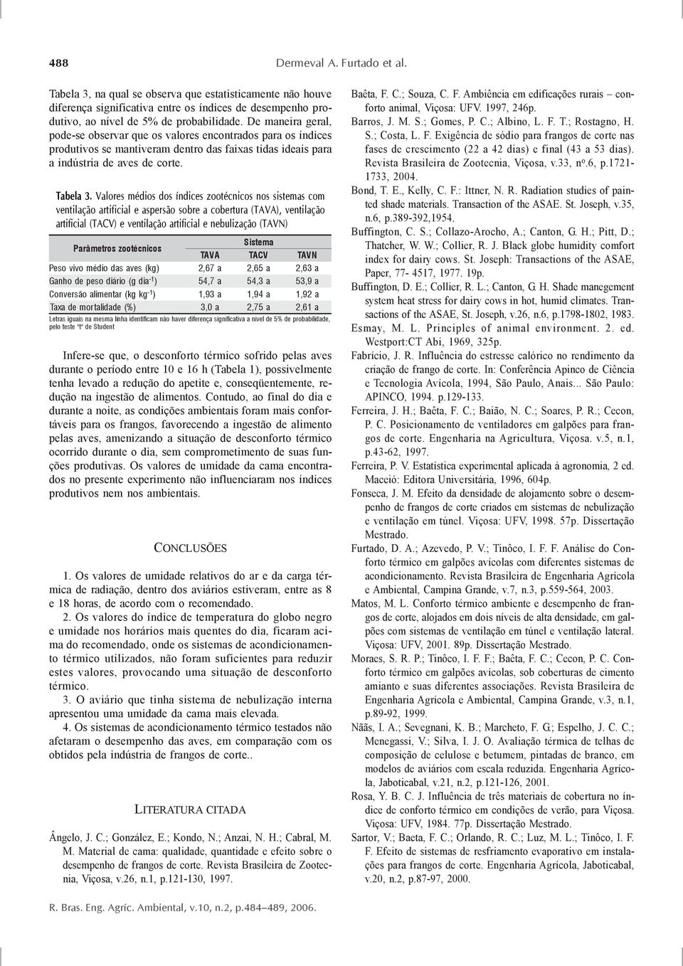 Valores médios dos índices zootécnicos nos sistemas com ventilação artificial e aspersão sobre a cobertura (), ventilação artificial () e ventilação artificial e nebulização () Parâmetros zootécnicos