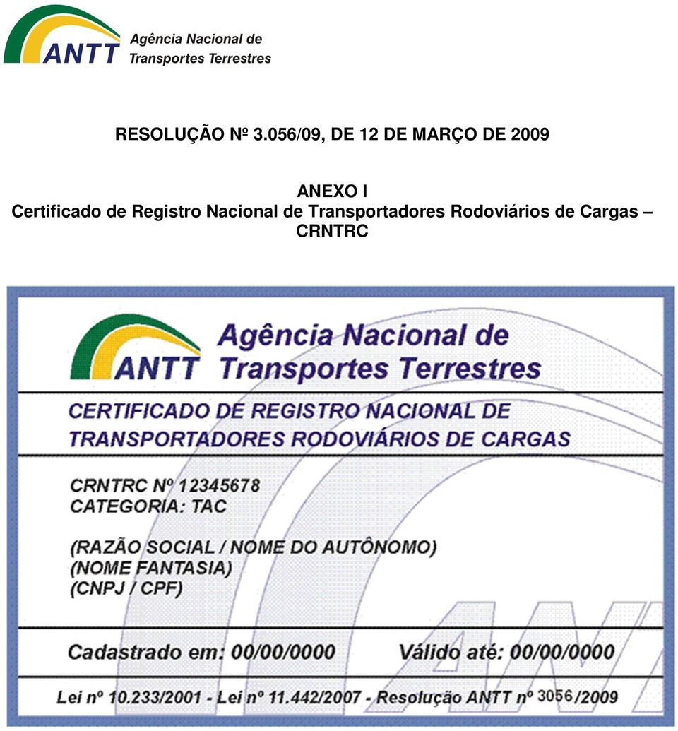 ANEXO I Certificado de Registro