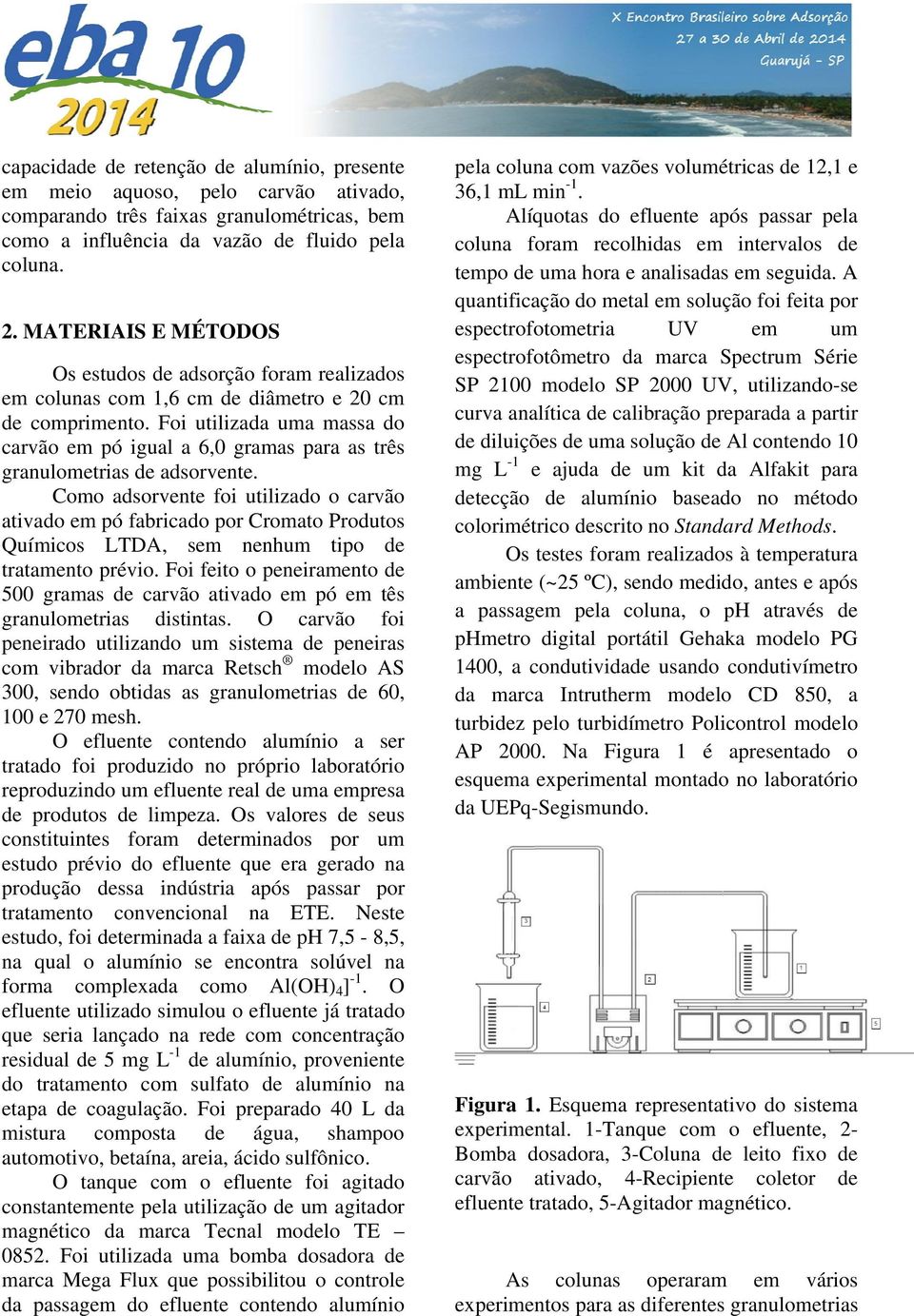 Foi utilizada uma massa do carvão em pó igual a 6,0 gramas para as três granulometrias de adsorvente.