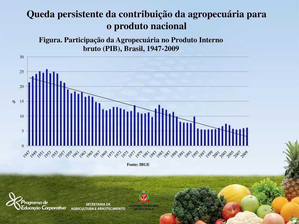 Participação da Agropecuária no Produto Interno