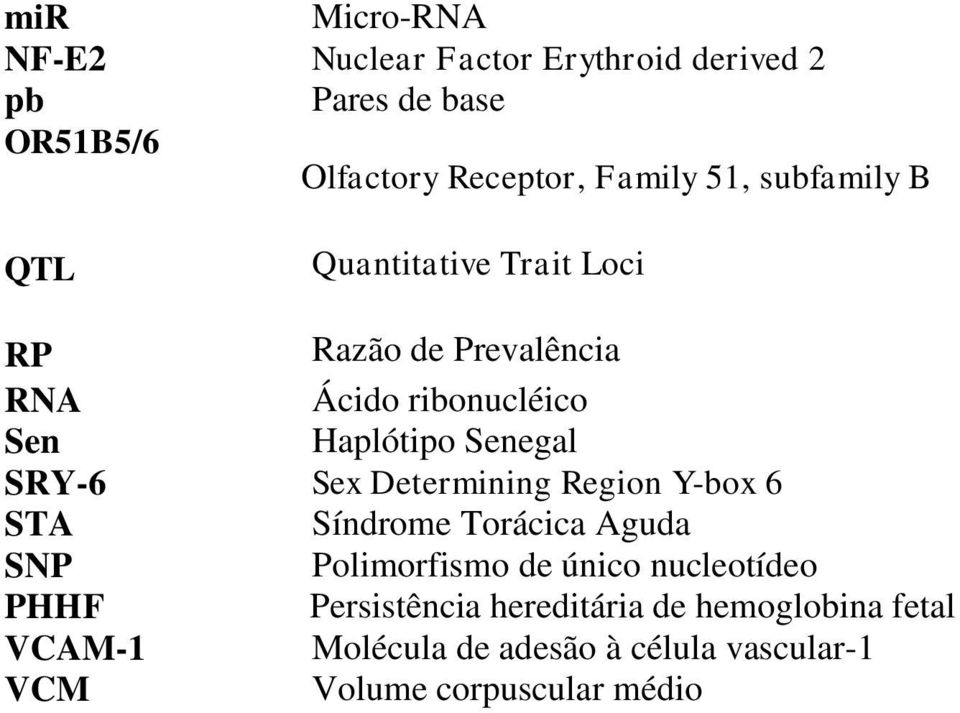 SRY-6 Sex Determining Region Y-box 6 STA Síndrome Torácica Aguda SNP Polimorfismo de único nucleotídeo PHHF