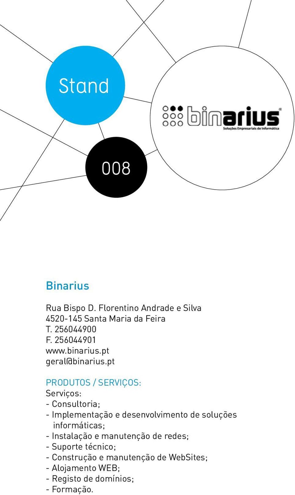 pt Serviços: - Consultoria; - Implementação e desenvolvimento de soluções informáticas; -