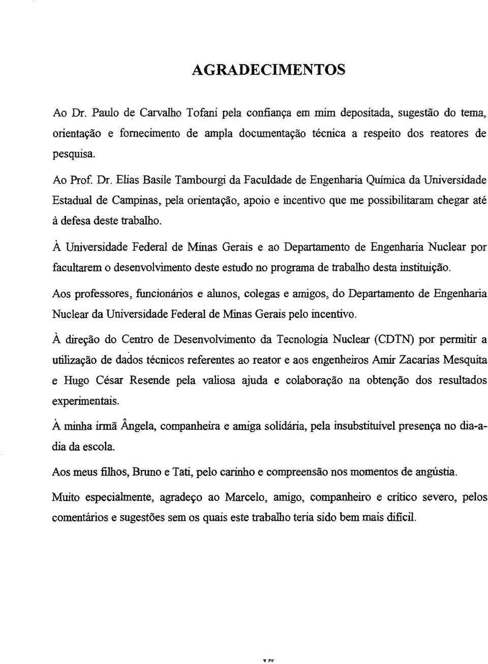 À Universidade Federal de Minas Gerais e ao Departamento de Engenharia Nuclear por facultarem o desenvolvimento deste estudo no programa de trabalho desta instituição.
