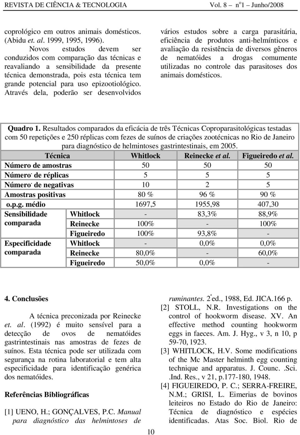 Através dela, poderão ser desenvolvidos vários estudos sobre a carga parasitária, eficiência de produtos anti-helmínticos e avaliação da resistência de diversos gêneros de nematóides a drogas