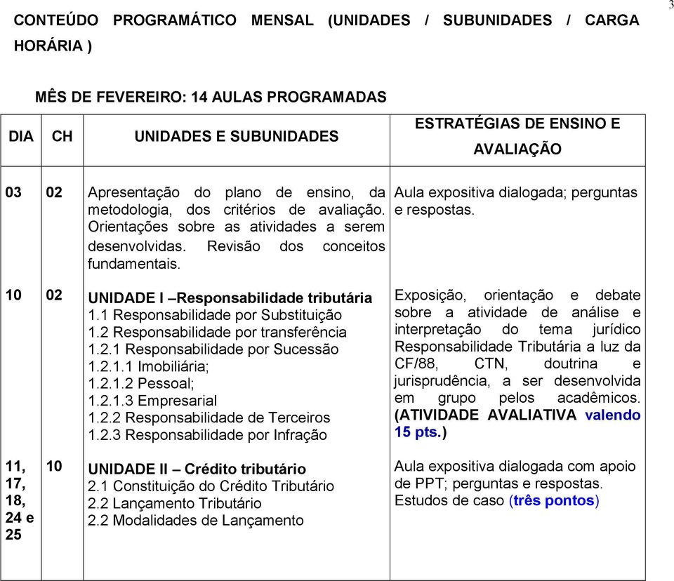 Aula expositiva dialogada; perguntas e respostas. 10 UNIDADE I Responsabilidade tributária 1.1 Responsabilidade por Substituição 1.2 Responsabilidade por transferência 1.2.1 Responsabilidade por Sucessão 1.