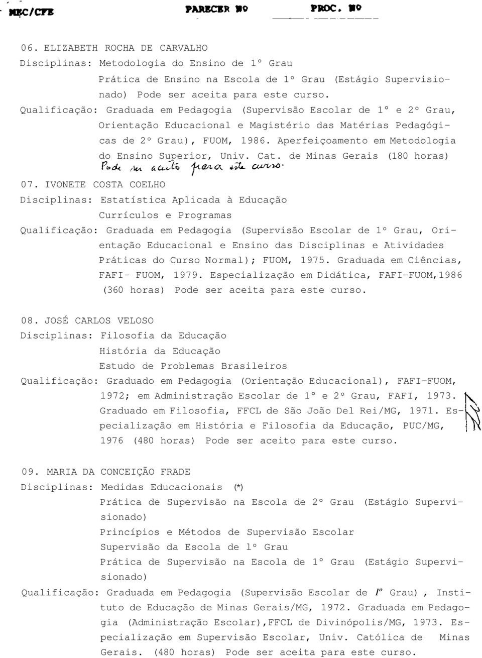 Aperfeiçoamento em Metodologia do Ensino Superior, Univ. Cat. de Minas Gerais (180 horas) 07.